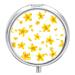 Pill Box Pill Case 3 Compartment Travel Pill Box Yellow Osmanthus Image Printing Small Pill Box Portable Medicine Pill Case Pill Organizer for Purse & Pocket for Travel Handbag (Round)
