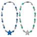 Chew Necklaces for Sensory Kids 2 Pack Baby Silicone Teething Necklace Nursing Necklace Breastfeeding Teether Toys BPA Free Freezable Dishwasher and Refrigerator Safe Blue & Gray Stars