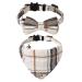 Faleela Breakaway Cat Collar with Bells - 2 Pack Cat Collar with Bells, Cat Collars with Bandana, Accessories for Pet Collars, Adjustable for Cats and Small Dogs Beige bow+bandana