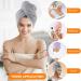 Kinhwa Bamboo Microfiber Turban Towel Set - Quick-Drying Hair Towel for All Hair Types | 3 Pieces Gray Pink Purple | Super Absorbent 25x65cm - Buy Online on GoSupps.com