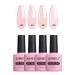 AIMEILI Gel Nail Polish Set Nude Gel Polish Set Soak Off UV LED Glossy Nail Salon Set Gel Varnish Nail Art Manicure Pedicure - Long Lasting & Easy to Apply 4pcs X 10ml - Kit28 KIT4-28 10 ml (Pack of 4)