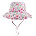 LACOFIA Toddler Baby Sun Hat Unisex Kids Summer Bucket Hat Wide Brim for Outdoor Swim Beach Pool Adjustable 6-24 Months B-Rose