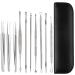 Mesee 10 pieces of blackhead remover quesscher set tweezers set blackhead remover pore cleaner accessories stainless steel blackhead acne pimples remote tweezers with storage box with storage box