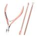 Cuticle Nippers and Cuticle Pusher Manicure Tools Set - Professional Cuticle Trimmer Nail Cuticle Remover Cutter Clippers Tool for Gel Nail Art Fingernails Toenails Spa(RoseGolden)