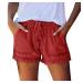 Gufesf Denim Shorts for Women Summer Casual Short Pants High Waisted Jean Shorts Stretch Jean Shorts Womens High Waisted B1-red Large