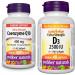 Webber Naturals Coenzyme Q10 (CoQ10) 400mg 60 Softgels & Vitamin D3 2500 IU Extra Strength 180 Softgels For Healthy Bones Teeth and Helps Prevent Vitamin D Deficiency