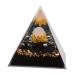 Hohxfyp Orgon pyramid exquisite resin crystal pyramid protection yoga meditation chakra pyramid ornaments for desk living room bedroom bather