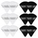 JOELELI 12 Pcs Powder Puff Soft Triangle Powder Puff for Face Wedge Shape Makeup Powder Puff with Strap Cosmetic Sponge for Contouring Under Eyes Corners(Black & White)