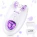 Facial Epilator for Women Facial Hair Epilator for Women with 2 Speeds Facial Epilator 2 in 1 Cordless for Epilation and Shaver Epilator with LED Light for Face Body Armpit Bikini and Leg Purplebmq-01