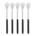 EASTALOLO 5pcs Set Stainless Steel Extendable Telescopic Back Scratcher Portable Massager for Home and Office