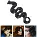 FRCOLOR vintage wavy wig hair extension wig extensions hair tie womens wigs hair buns women wigs curly hair wig wrap around hair extension Miss hair accessories High temperature wire wave 25X4CM Black - Buy Online on GoSupps.com