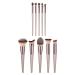 TEONEI 10-Piece Makeup Brush Set - Foundation Powder Blush & Eyeshadow Brushes - Champagne - Perfect for Flawless Beauty - Buy Online on GoSupps.com