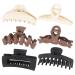 Beauty.H.C Brown Black Beige 4.5 Inches Large Hair Claw Clips Strong Hold That Girl Aesthetic Stuff for Thick Thin Long Hair Noslip Rectangular Hair Clips for Women Girls 6pcs B-Neutral