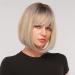 HAIRCUBE Blonde Bob Wig with Bangs | Short Natural Synthetic Wig for Daily Use - Creamy Champagne White - Buy Online on GoSupps.com
