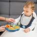 Vicloon Silicone Suction Plate for Toddlers - Non Slip Baby Weaning Plate with Spoon and Fork - Blue - Buy Online on GoSupps.com