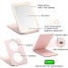 TopWigy Folding Travel Makeup Mirror with 72 LEDs, Touch Screen Dimming, 3 Colors Light Modes - USB Rechargeable, 3x/5x Magnifying, Pink - Buy Online on GoSupps.com