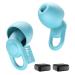 Silicone Ear Plugs for Sleep Noise Cancelling Noise Reusable Soft Comfortable Earplugs for Sleeping Noise Sensitivity & Flights -16 Ear Tips in XS/S/M/L 33dB Noise Cancelling(Light Blue)