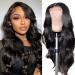 RXY Body Wave 4x4 Natural Color 16 Inch 100% Human Hair Wig for Black Women 180% Density Lace Front Wigs With Baby Hair Pre plucked Natural Hairline 16inch (41cm) 4x4body wig