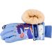 Kids Ski Gloves Mittens Waterproof | Winter Warm Snow Gloves for Boys Girls 2-10 Years | Thermal Fleece | Pink Purple Blue Cartoon | Light Blue-1 - Buy Online on GoSupps.com