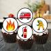 24 PRECUT Fire Engine Cupcake Toppers Fire Service Edible Cake Decorations Edible Fireman Decorations Fire Engine Cupcake Toppers Fire Cake Toppers - Buy Online on GoSupps.com