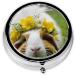 Guinea Pig Round Pill Box | 3 Compartment Mini Decorative Organizer | Portable Travel Medicine Holder & Vitamin Case - Buy Online on GoSupps.com
