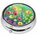 IBILIU Portable Pill Box - Floral Watercolor Design 3 Compartment Metal Medicine Organizer for Vitamins - Ideal for Travel 2x2 Inch - Buy Online on GoSupps.com
