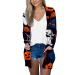 ToddlBy Halloween Costumes Buttonless Floral Print Medium Length Thin Cardigan Casual Cardigan Loose Knit Cardigan Dark Blue Small