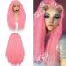DIDADA 24-Inch Long Curly Lace Front Wig for Women - Red Pink Orange Yellow and Blonde Mix | High-Temperature Synthetic Fiber - Buy Online on GoSupps.com