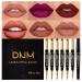 6Pcs Lip Liner and Lipstick Set, DNM Chestnut Nude Dark Red Matte Matt Mat Pens Lipstick 24H and with Lip Liner Makeup Set for Black Mature Women Long Lasting labiales mate 24 horas originales A01 6 Count (Pack of 1) Set-A01