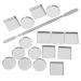 FRCOLOR 31 Pieces DIY Makeup Pans Round Square Iron Pans for Eyeshadow Blush Lipstick with Blending Spatula for Creative