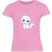 Personalized Cat T-Shirt for Girls - Cute Pink Cat Motif Gift by Shirtracer - Buy Online on GoSupps.com