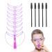 8 Pieces of Eyebrow Drawing Aids 5 Eyebrow Brushes Eyebrow Drawing Tool Beginner's Eyebrow Card Eyebrow Drawing Tool Set Reusable Tools