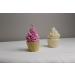 Set of 2 Handmade Cupcake Candles - Natural Soy Wax Birthday Cake Candle Gift for Women - White - Buy Online on GoSupps.com
