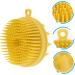 Buy Healeved Silicone Shampoo Brush - Double-Sided Exfoliating Loofah Scrubber for Adults & Kids | Massage Tool for Scalp & Body | 7x7cm Yellow - International Shipping Available - Buy Online on GoSupps.com