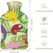 Hot Water Bottle with Lid - Animal Print Rubber Hot Water Bag for Pain Relief Cramps Foot Warmer & Therapy - Buy Online on GoSupps.com