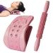 Lumbar spine stretcher - relief device for the lower back - 3 -stage adjustable lumbar spine lumbar board lumbar support spine board with massage tab back stretch pillow A: improved combination powder