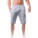 YHAIOGS Men Workout Clothes Men Casual Solid Shorts Pant MId Waist Drawstring Short Quick Dry Sports Short with Pant Pants 089-2-grey X-Large