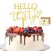 SwirlColor 30th Birthday Cake Topper Personalised Hello Thirty Cake Topper Gold Acrylic Cake Topper 30th Birthday Decorations with A card
