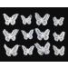 yueton 12pcs Handmade Embroidery Organza Butterfly Barrettes Bobby Pin Metal Alligator Clip Hair Clips Bride Head-wear Edge Clip Clamps (White)