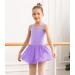 Tegmk Girls Tank Ballet Leotard with Skirt | Butterfly Hollow Back Dance Dress | Size 6-8 Years | Purple - Buy Online on GoSupps.com