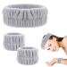 WLLHYF Spa Headband Wrist Washband Face Wash Set Facial Makeup Hair Band Microfiber Shower Head Wraps Adjustable Wrist Wash Bands Prevent Liquid from Arms Spilling for Women Girls (Grey)