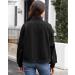 Ebifin Women's Zip Sweatshirt - Lightweight Hoodless Jacket for Autumn & Summer | Black L with Pocket - Buy Online on GoSupps.com