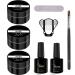 TEEROVA Builder Gel Nail Kit - 3 Colors 30g Clear Pink White Nail Extension Hard Gel Nail Kit Nail Strengthen UV Gel Nail Art Manicure Set with Nail Forms Nail Brush Gel Base Top Coat Set