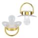 Golden Transparent Silicone Baby Pacifier for Baptism - Letter C | International Shipping Available - Buy Online on GoSupps.com