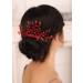 Kercisbeauty Red Crystal Beads Hair Comb for Wedding Brides Bridesmaid Special Occasion Women and Girls Hair Accessories Collection