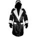 Cleto Reyes Satin Boxing Robe with Hood - Large - Black/White