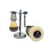 G.B.S Men's Shaving Set Short Handle Safety Razor Shaving Brush Chrome Dual Stand for Razor and Brush Shaving Bowl Shave Soap Sandalwood Aftershave Balm Pre-Shave Oil