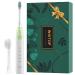 CD-08 Electric Toothbrush for Adults Rechargeable Oral Care Electronic Sonic Tooth Brush with 4 Modes Pressure Sensor Smart Timer Once Charge for 80 Days White & Light Green