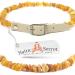 Bank chain dog - tick protection without chemicals - amber neck band for dogs & cats with 100% leather strap made of raw Baltic amber for ticks tick protection flea collar 28-30 cm