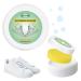 Kinwodon White Shoe Cleaning Cream White Trainer Cleaner with Sponge All Purpose Shoe Whitener for Trainers Sneaker Stain Removal Cream Paste for Shoes Clothes Sofa Cleaning